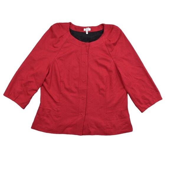 Chico's Size 3 Red Cardigan Sweater Rayon Button Snap Cardigan Lined Premium - Picture 1 of 9